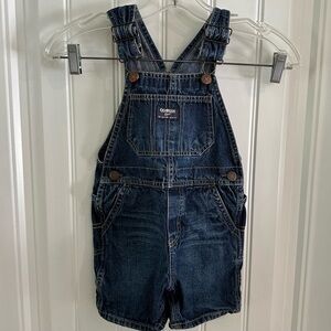 Oshkosh Vestbak Denim Overalls Shorts Shortalls Size 2T